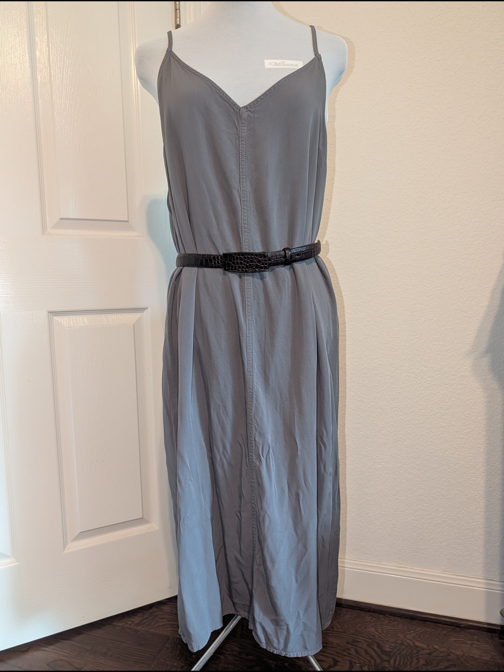 Calvin Klein Jeans Slate Gray Spaghetti Strap Maxi Dress